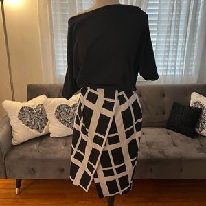 New York & Co. one piece off shoulder side slit top skirt